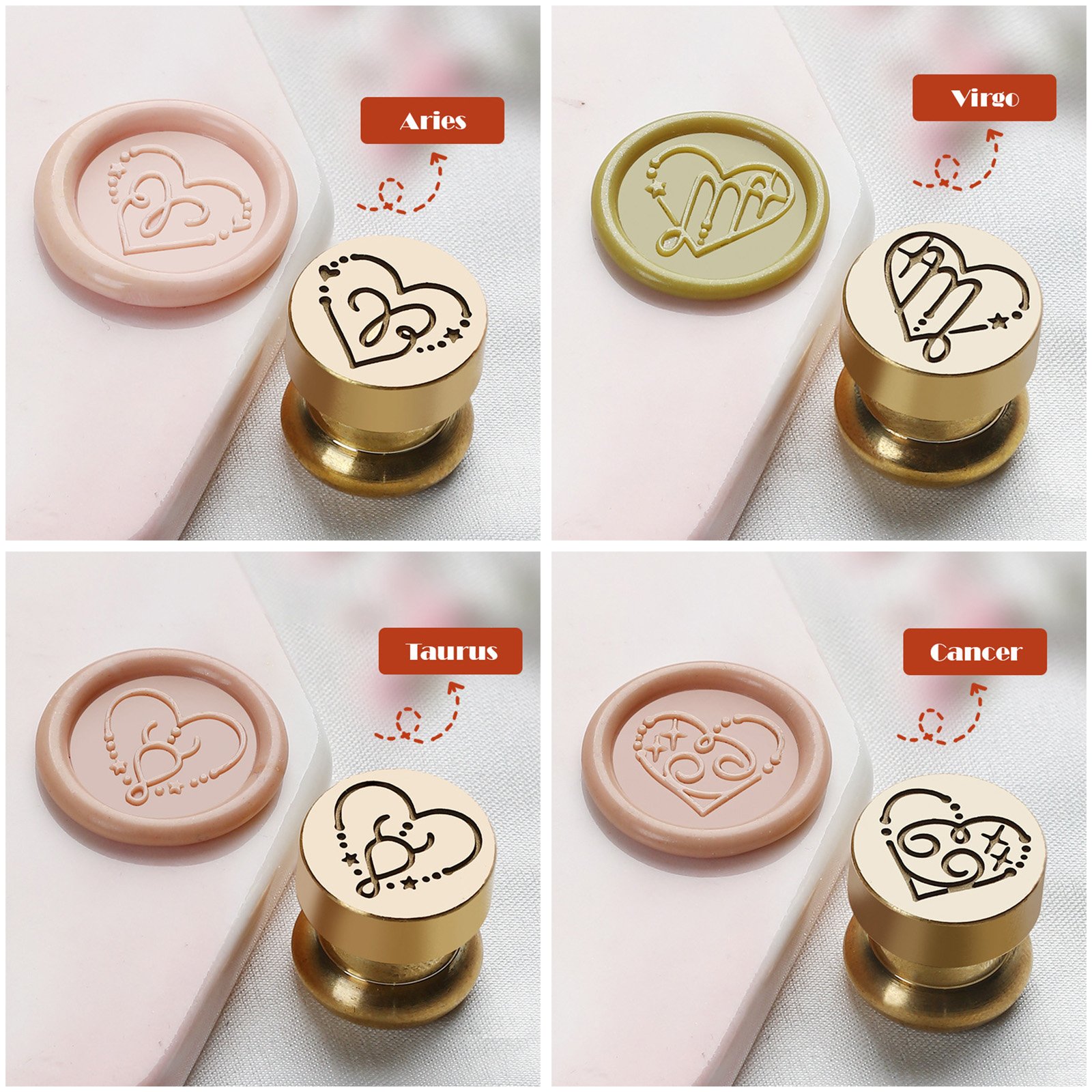 Star-Crossed Zodiac Hearts Series - Wax Seal Stamps - 图片 5