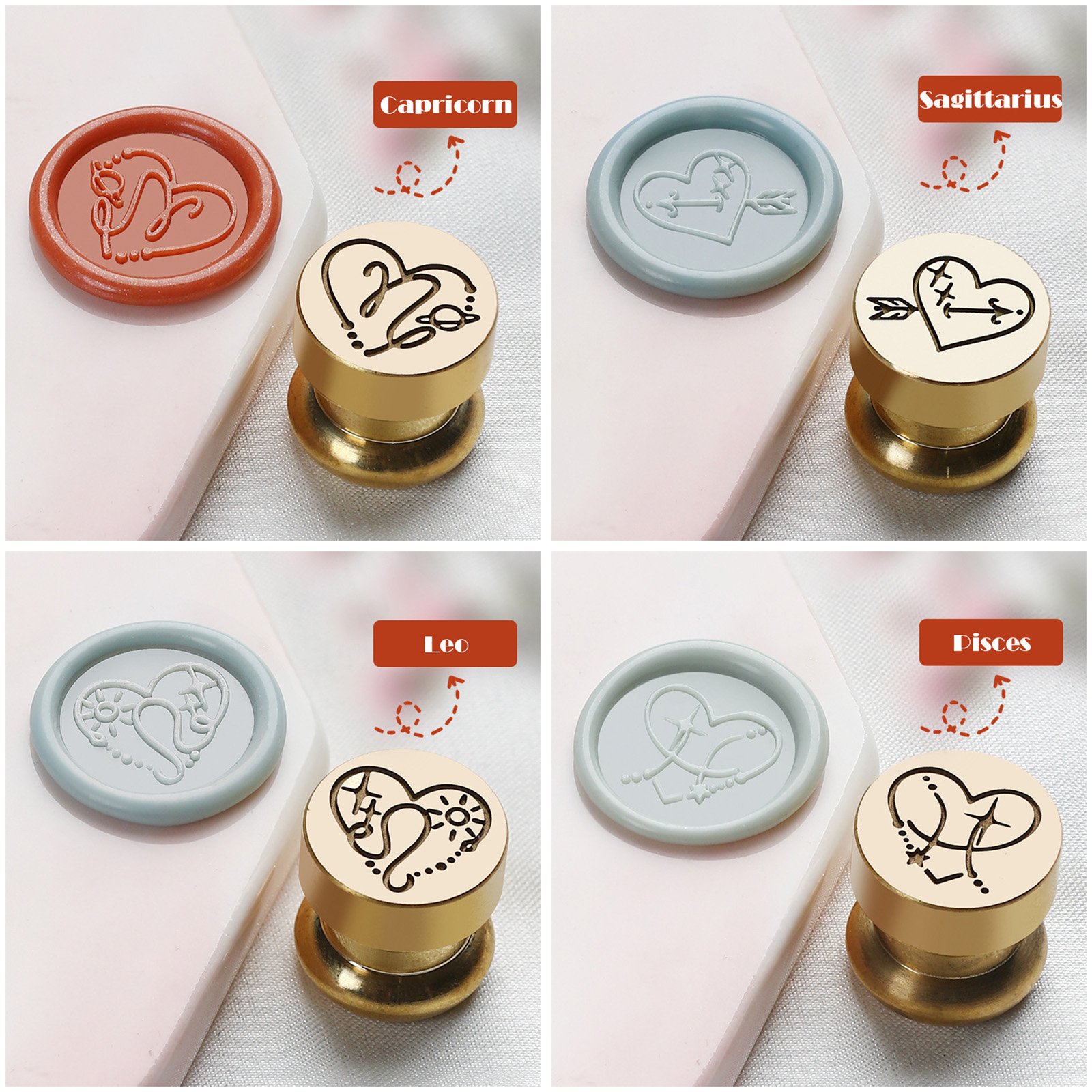 Star-Crossed Zodiac Hearts Series - Wax Seal Stamps - 图片 6