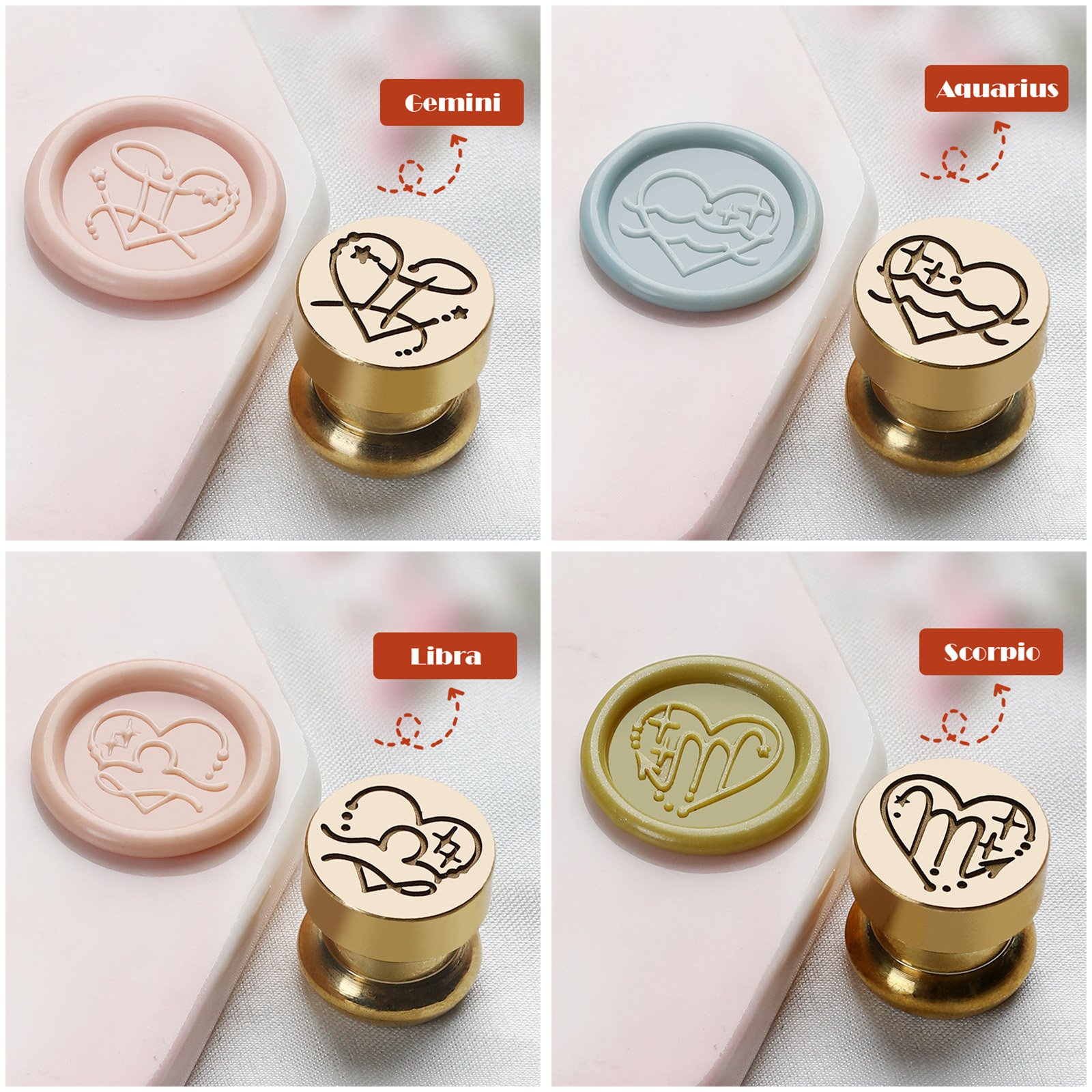 Star-Crossed Zodiac Hearts Series - Wax Seal Stamps - 图片 7