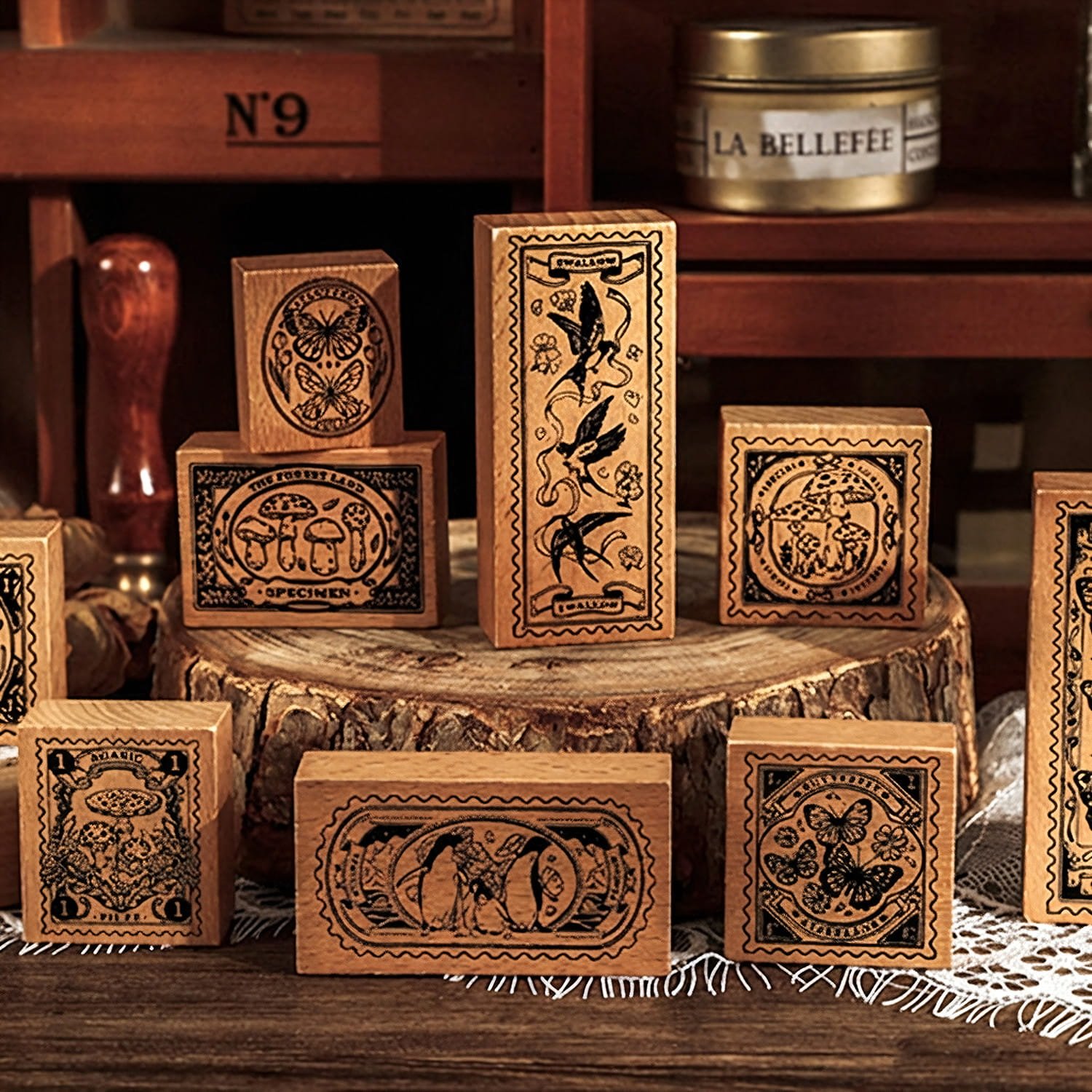 Nature's Chronicle: Wild Specimen Series - Wooden Rubber Stamps