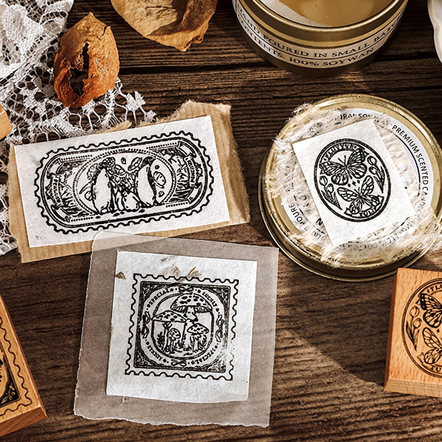 Nature's Chronicle: Wild Specimen Series - Wooden Rubber Stamps - 图片 5