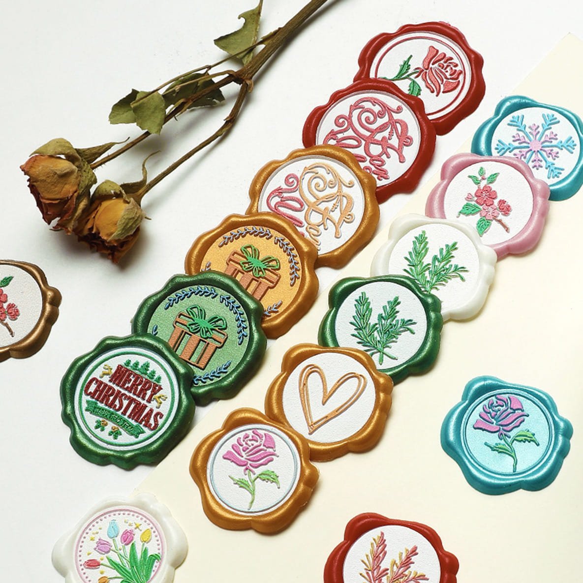 Personalized Multi-Color Wax Seal Stickers for Invitations & Packaging - Wax Seal Stickers - 图片 3