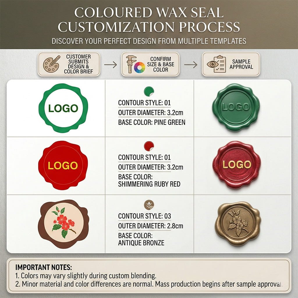 Personalized Multi-Color Wax Seal Stickers for Invitations & Packaging - Wax Seal Stickers - 图片 10