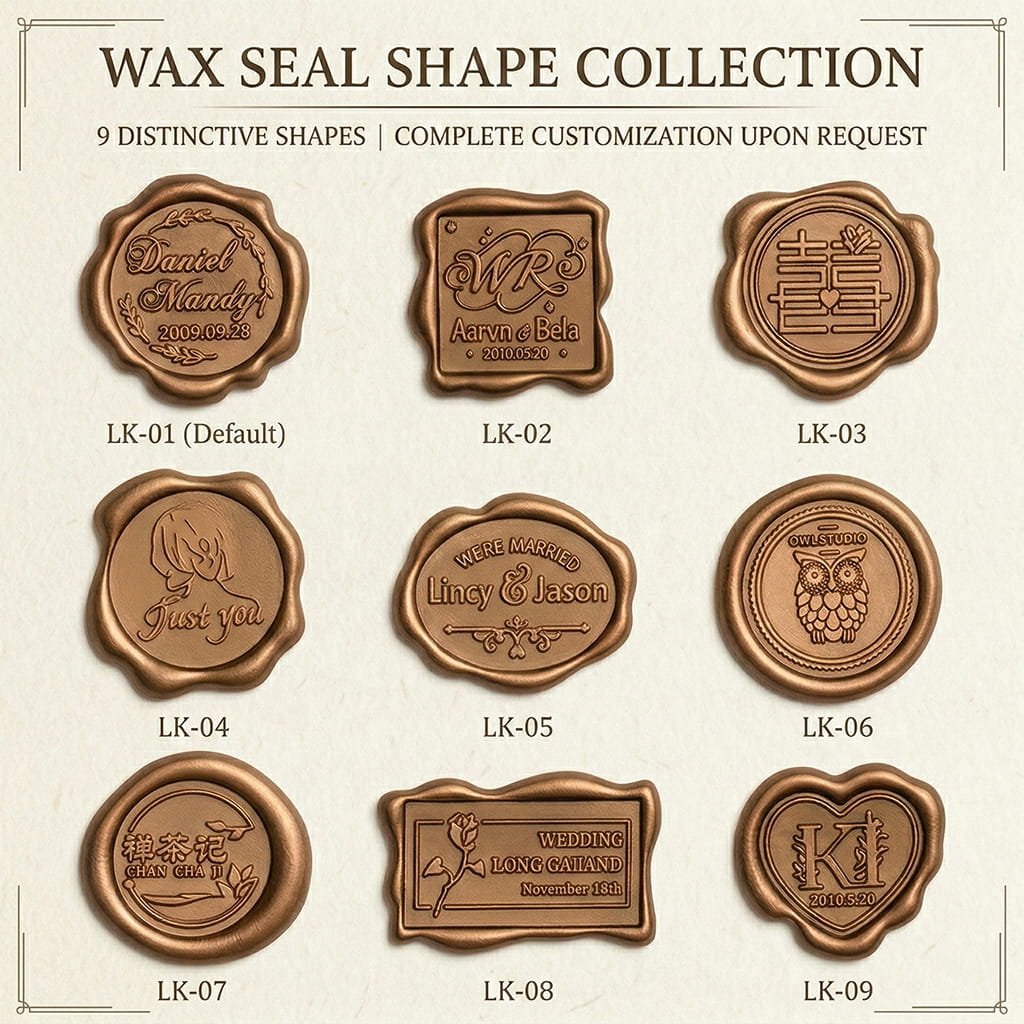 Personalized Multi-Color Wax Seal Stickers for Invitations & Packaging - Wax Seal Stickers - 图片 11